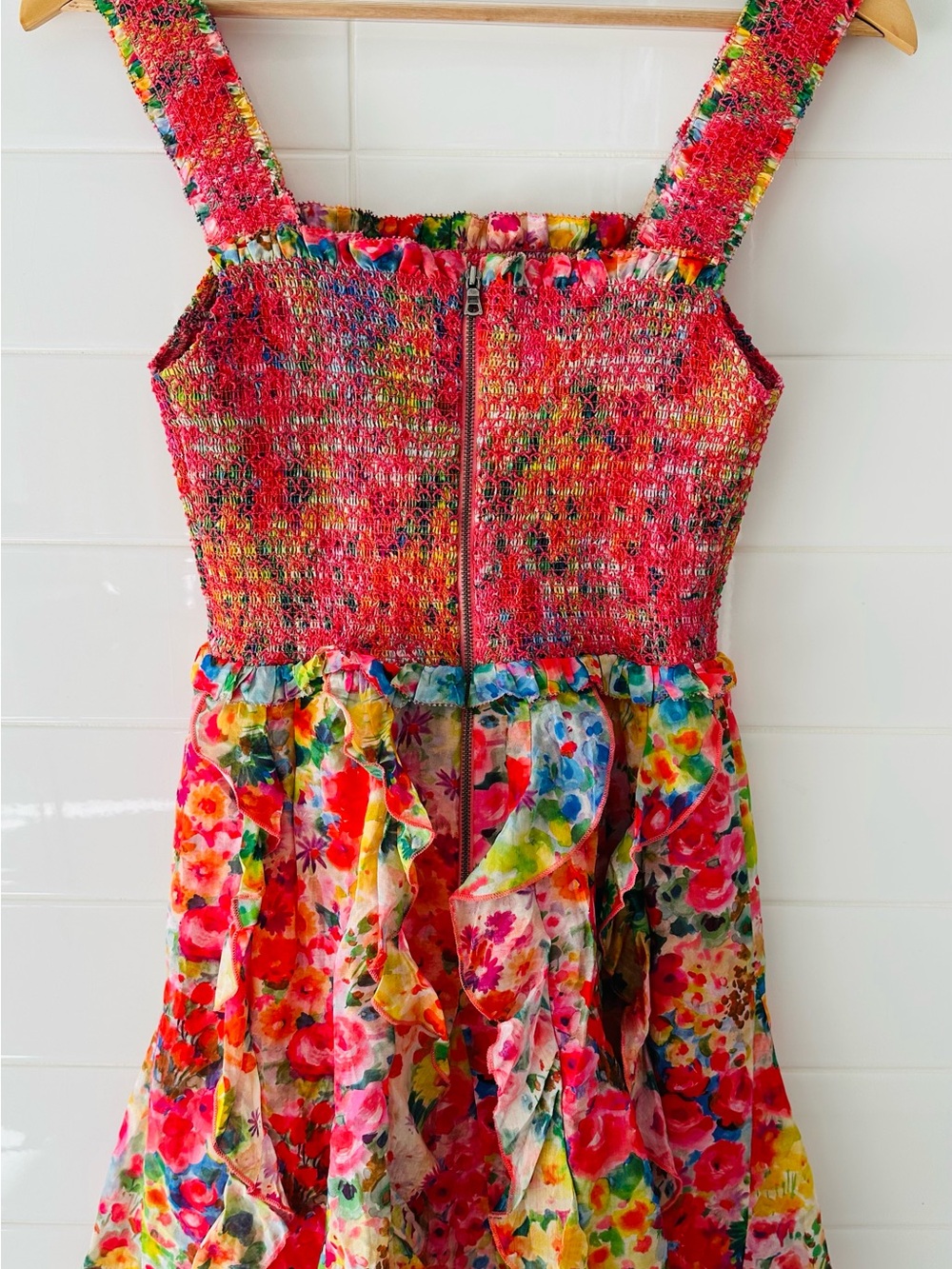 Alice & Olivia Floral Smocked Pink Fairy Dress - Picture 7 of 8
